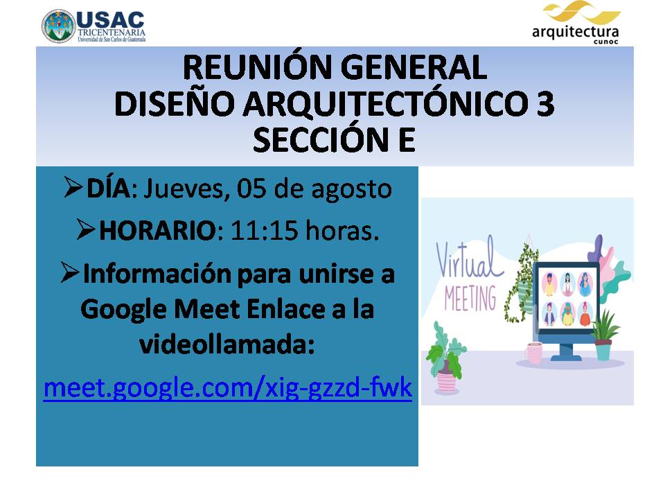 Reunión Diseño Arquitectónico 3, Sección E